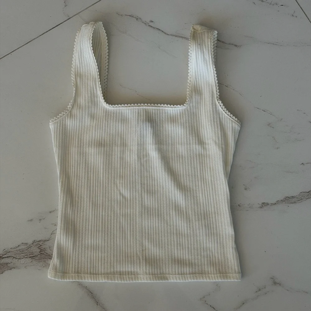 Express Ivory Ribbed Tank Top - Picture 2 of 2